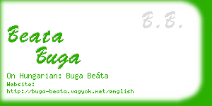 beata buga business card